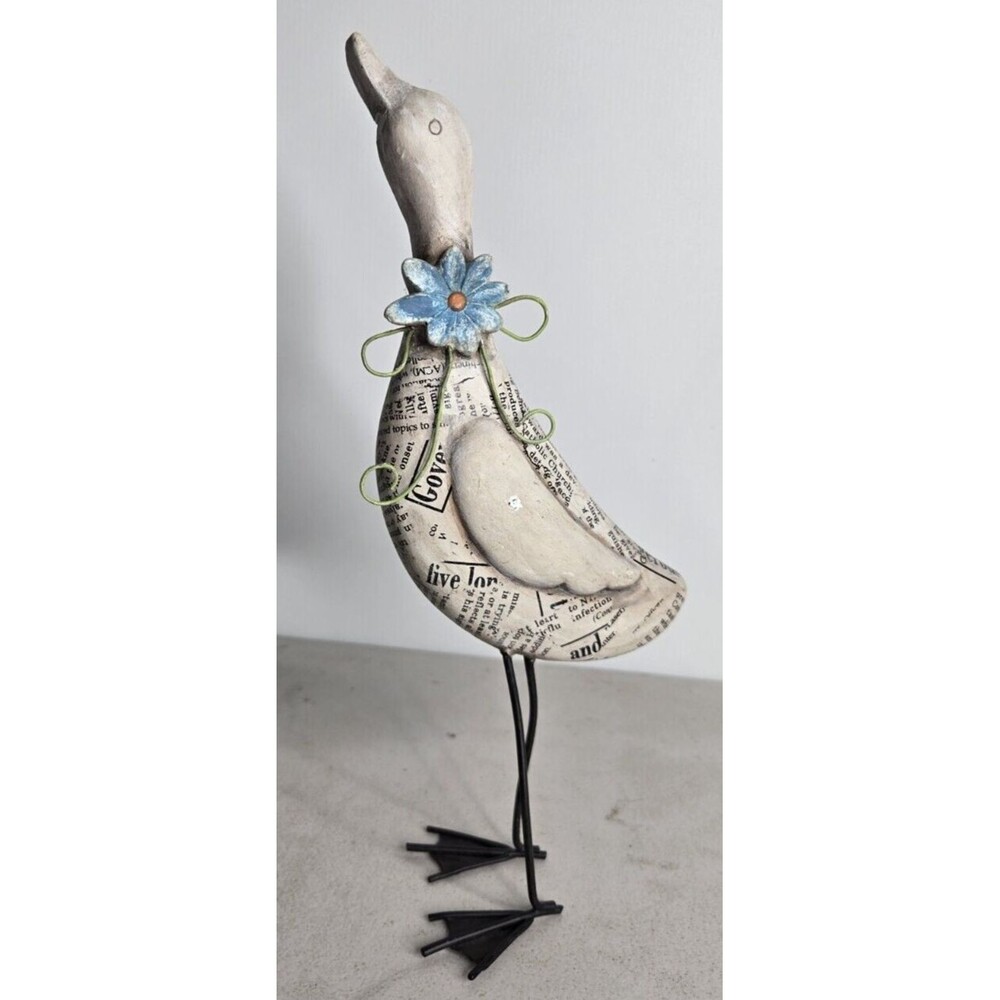 Mother Goose and Decor Papier Paper Mache Figure Collage and Metal